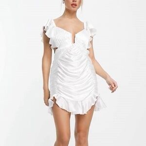 ASOS White Ruffle Mini Dress
